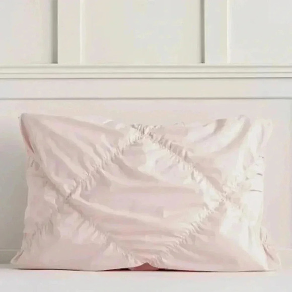 Pottery Barn Teen Other - Pillow Case Ruched Diamond Organic Cotton Sham- New- Powder Blush-Pottery Barn